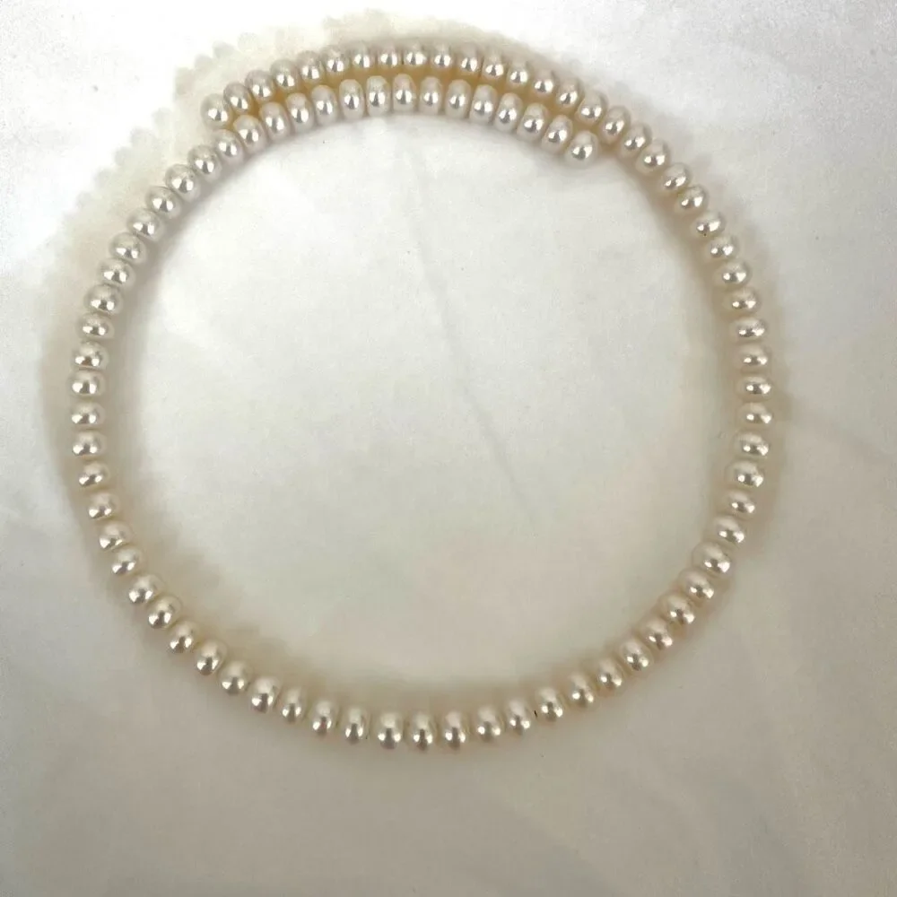 Faux pearl  wrap around choker necklace